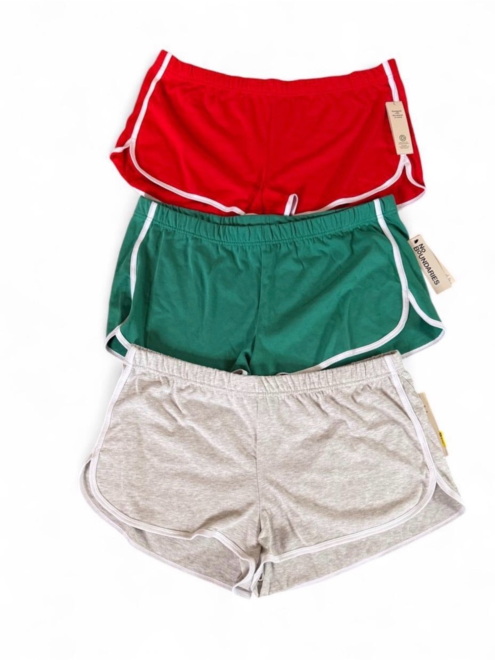 No Boundaries Shorts Bundle XL Red Teal Gray 3 Pack